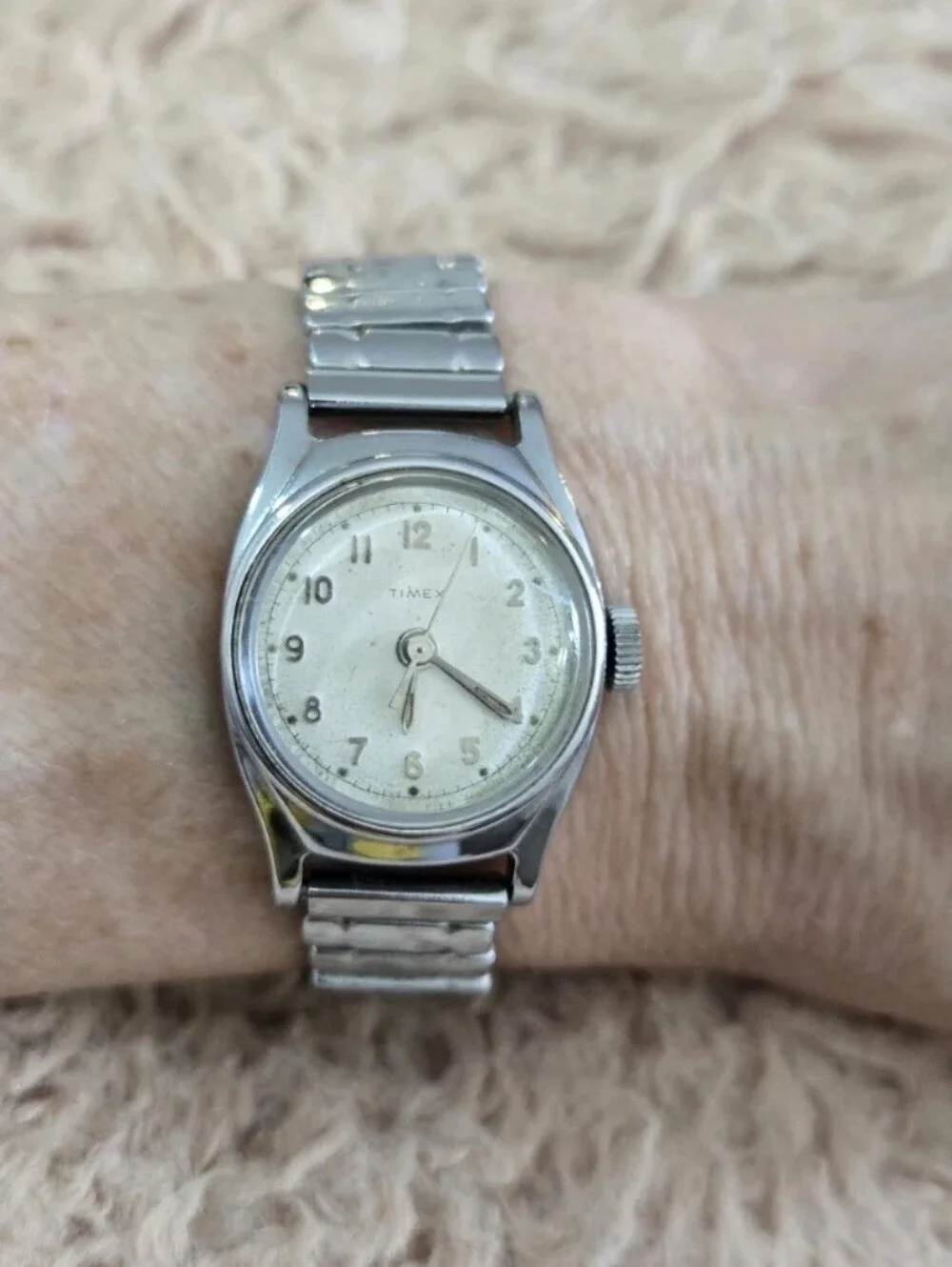 Timex Women's Silver Tone Stretch Band Watch